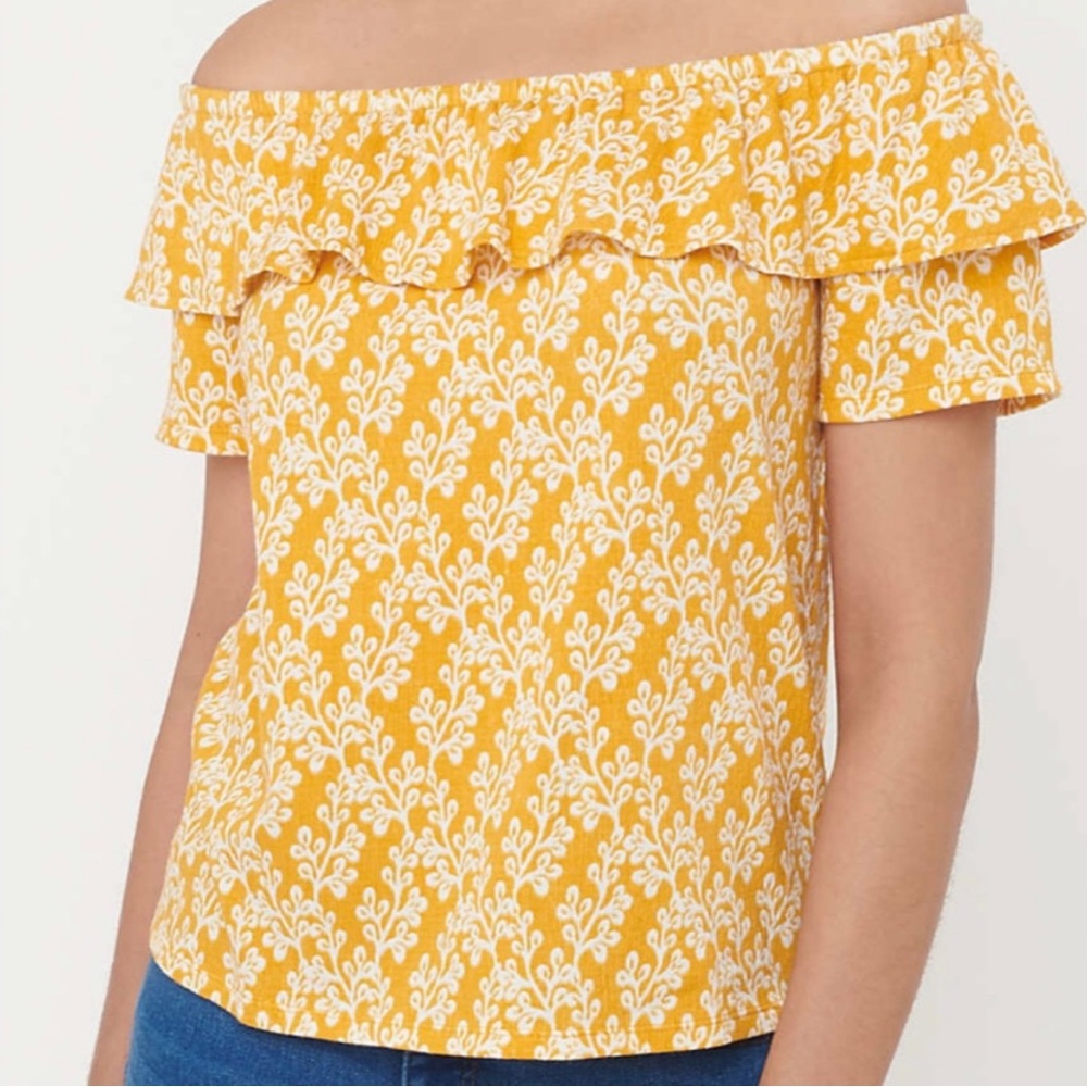Loft, women Crinkle off the shoulders top, small